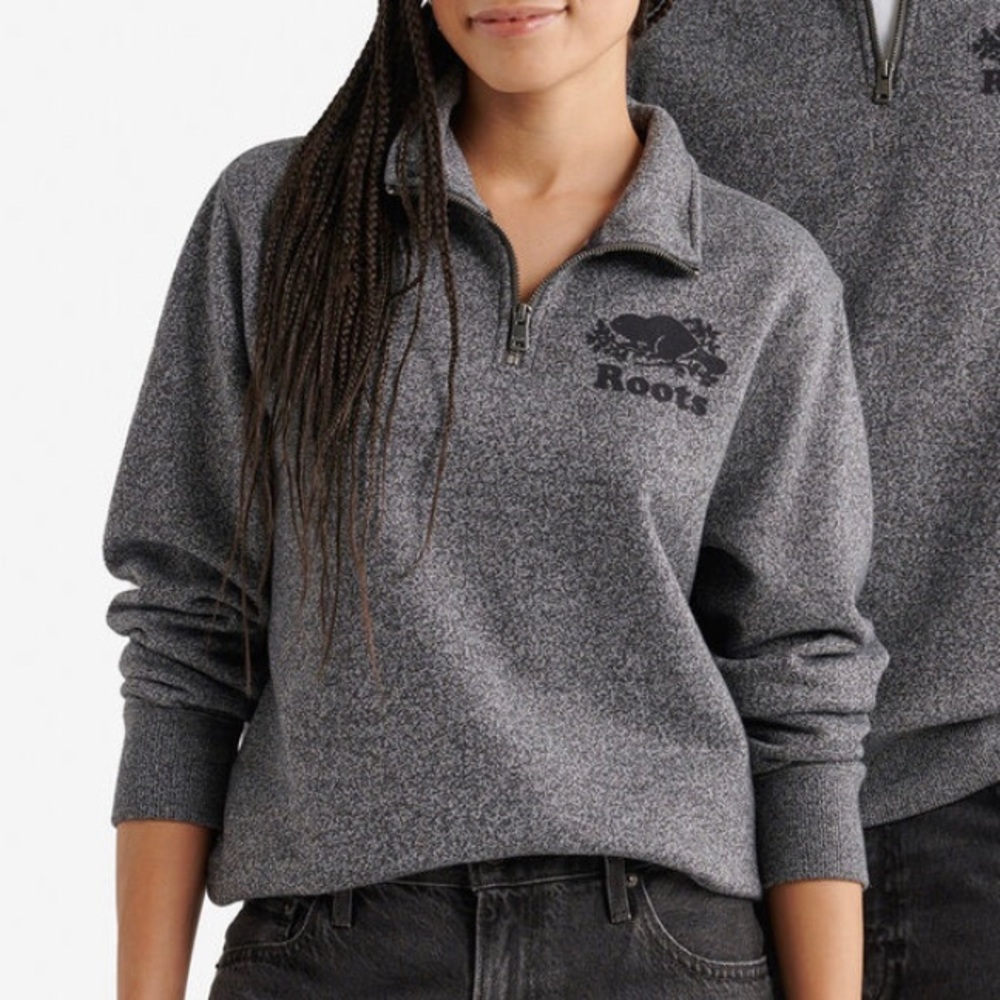 Roots Gray Quarter Zip Sweatshirt